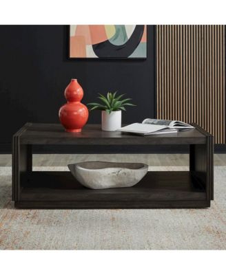 Modern Edge Cocktail Table for Living Room with Casters