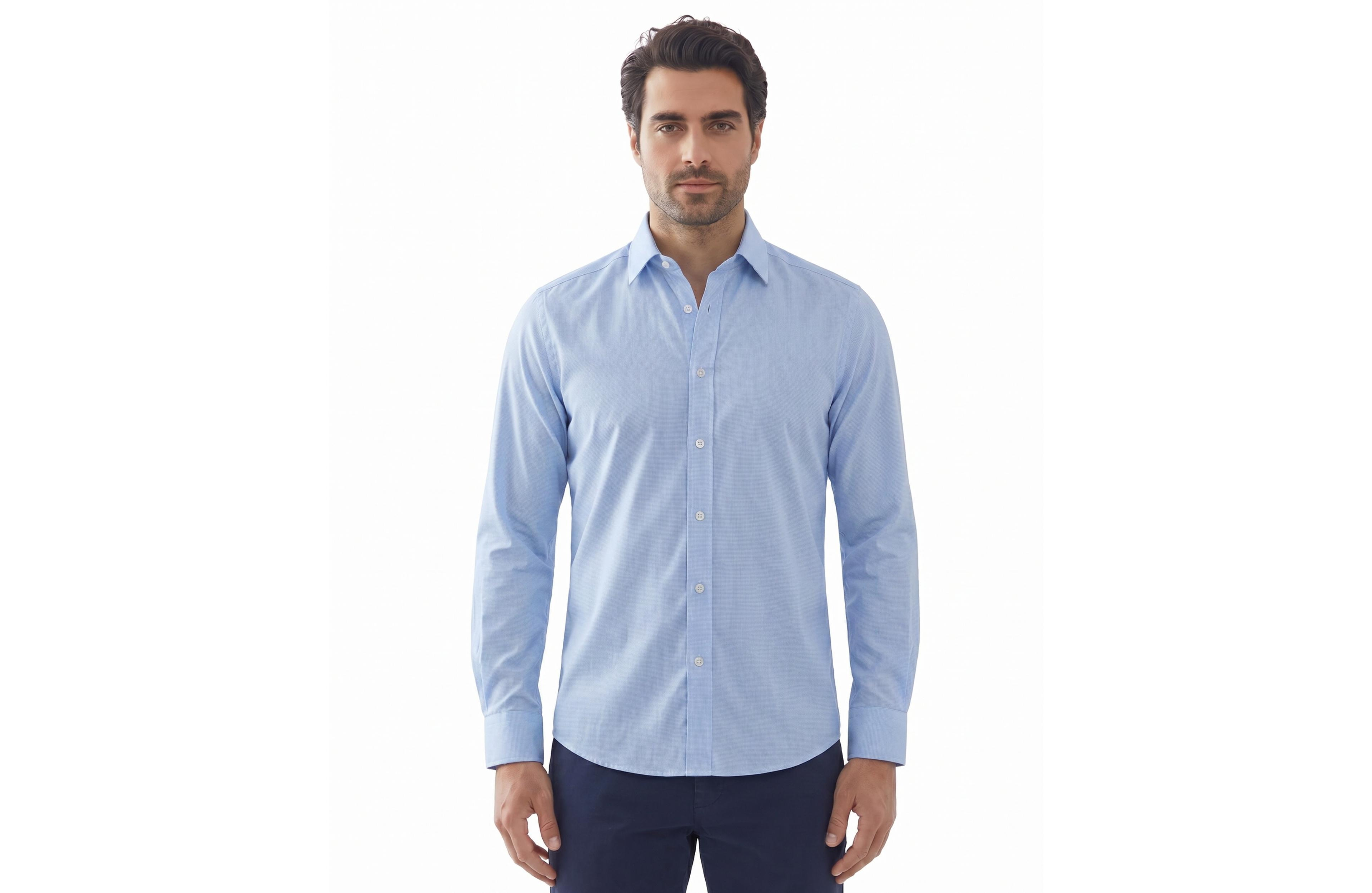 Report Collection Men's Printed Four-Way Stretch Long-Sleeve Sport Shirt