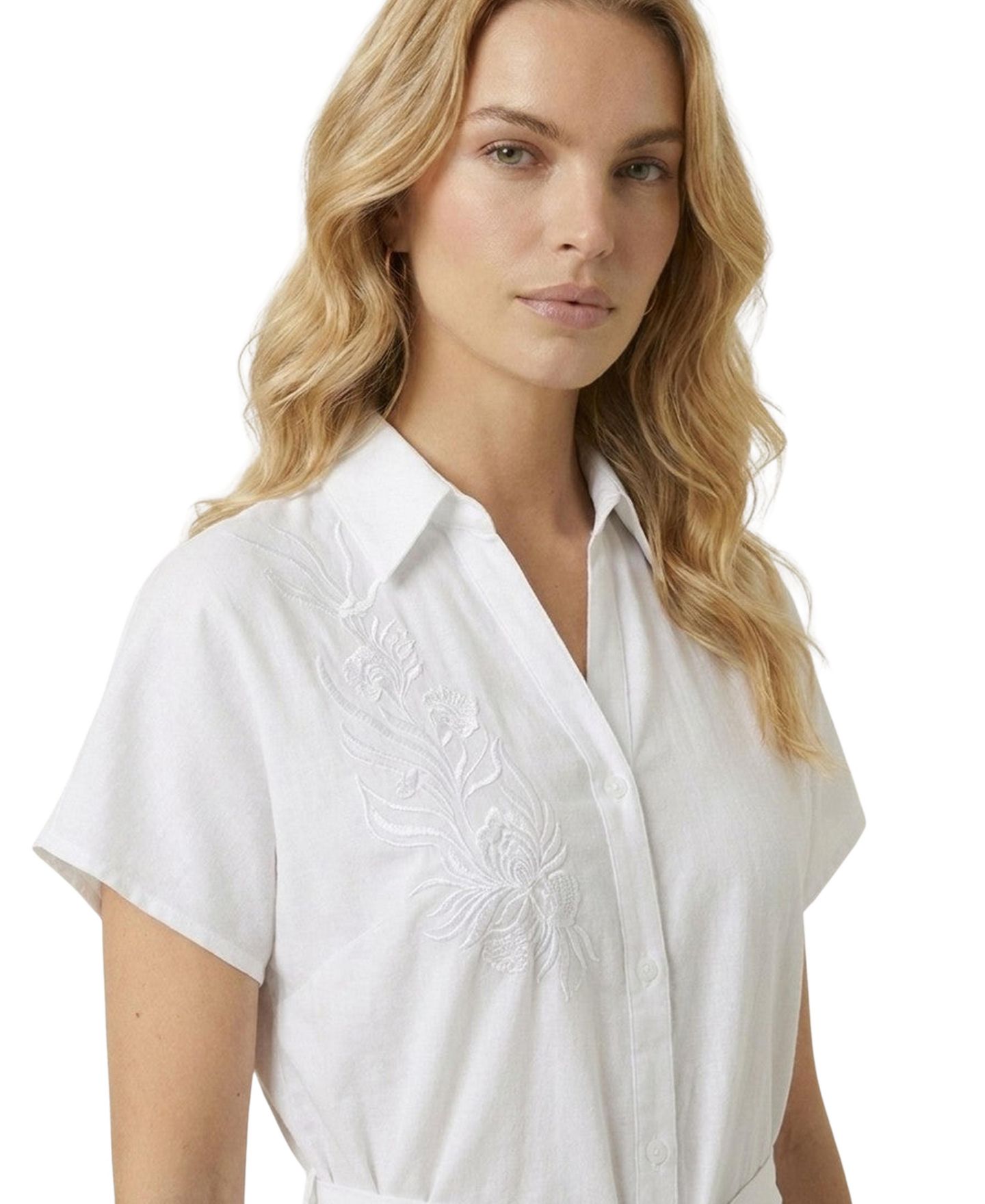 Женская блузка Modenaire Embroidered V-Neckline — фото 3