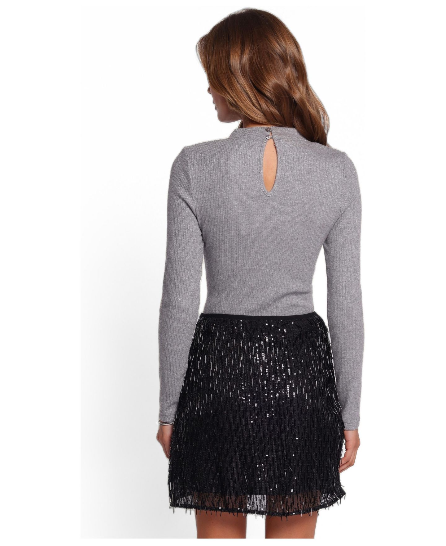 Женский топ Petal and Pup Bindy Long-Sleeve Crewneck Ribbed Knit, цвет: Угольный — фото 3