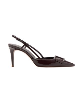 Women's Patent Pointed-Toe Slingback Pumps