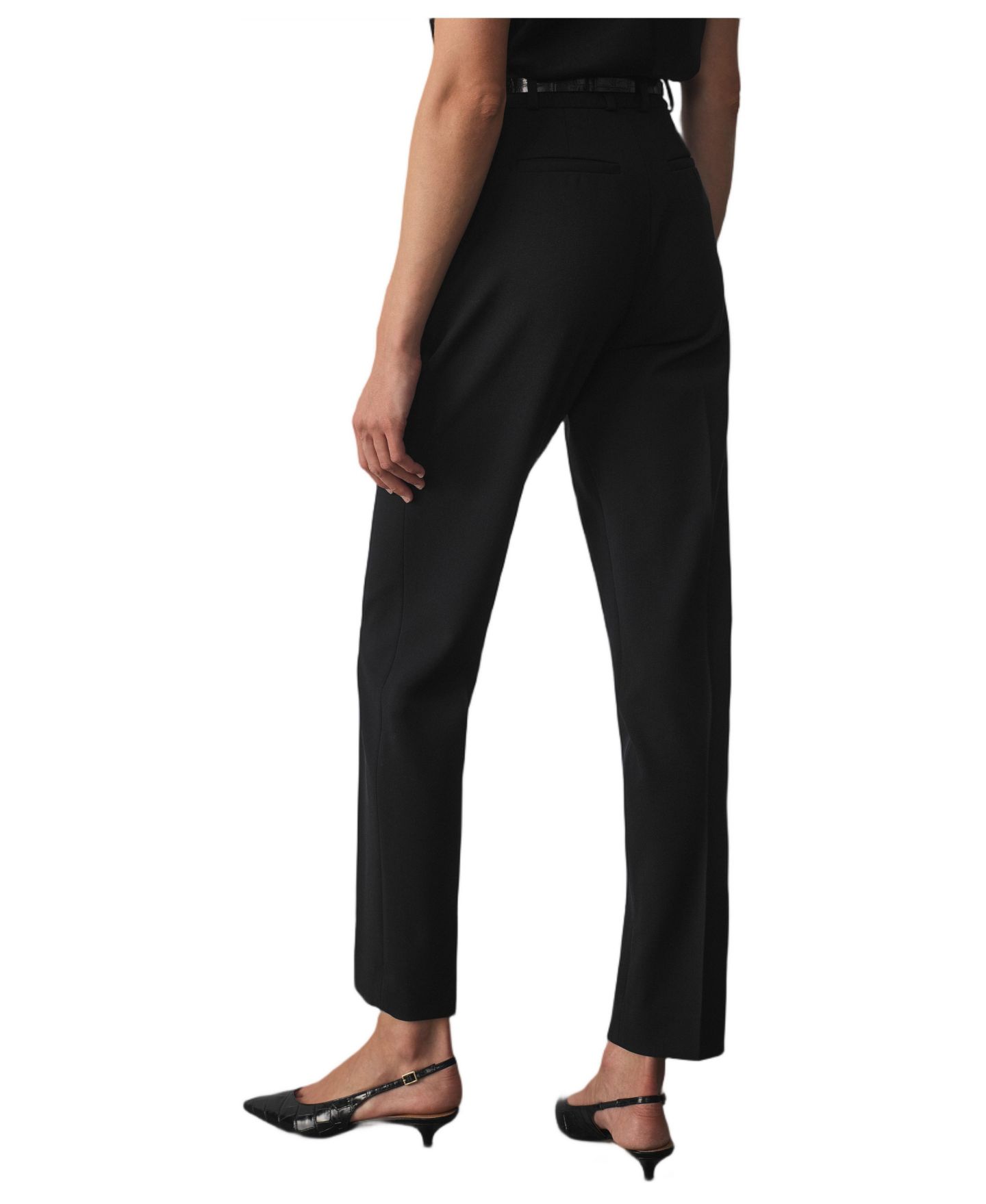 Женские брюки The Fold Livara Slim-Fit Wool-Blend Ankle-Length, цвет: Чёрный — фото 3