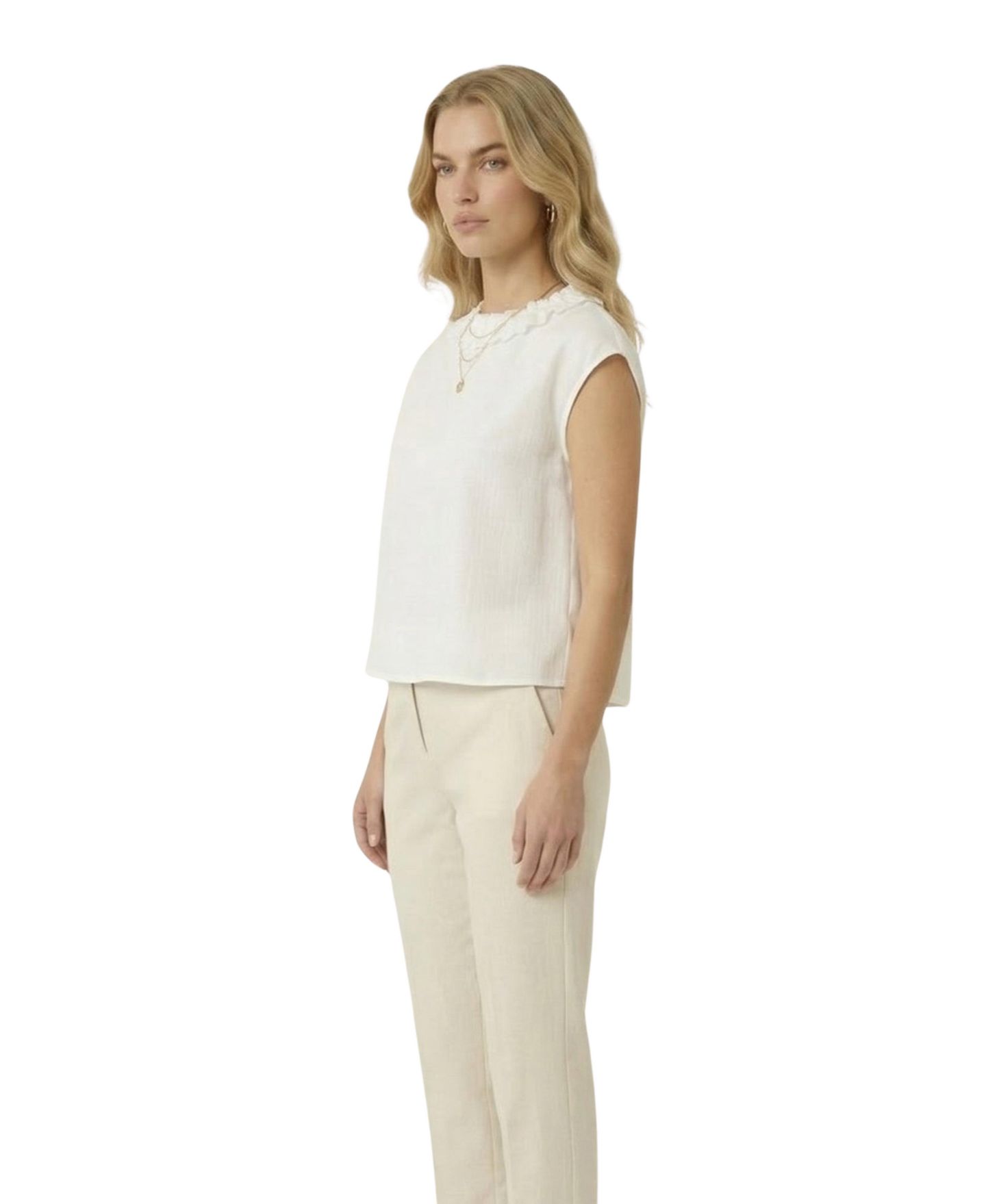 Женская блузка Modenaire Pleated Sleeveless Draped — фото 2