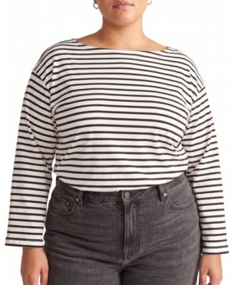 Plus Size Montauk Breton Stripe Bell Sleeve Top