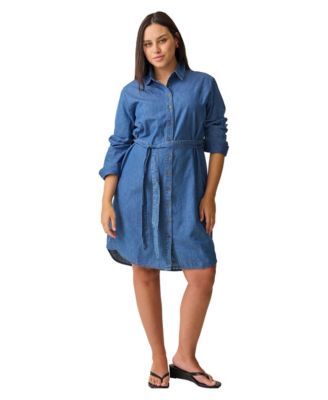 Women's Denim Nursing Shirt Dress