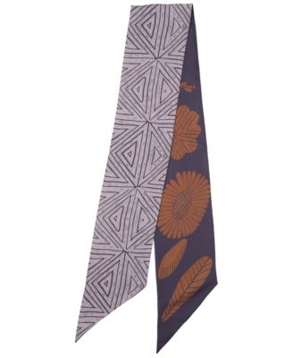Marta Skinny Silk Twill Double-Sided Scarf