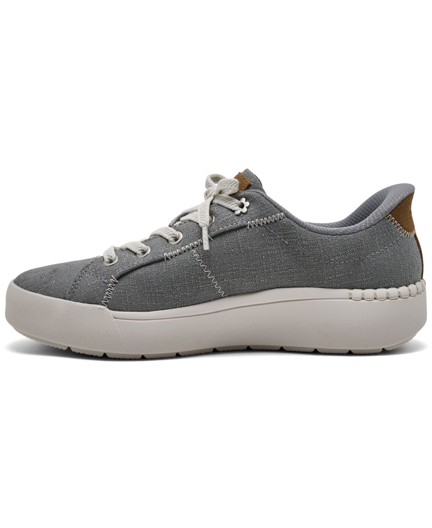 Женские кроссовки Skechers Slip-ins Relaxed Fit: Geneva - Posh Ease Slip-On Casual, цвет: Серый — фото 3