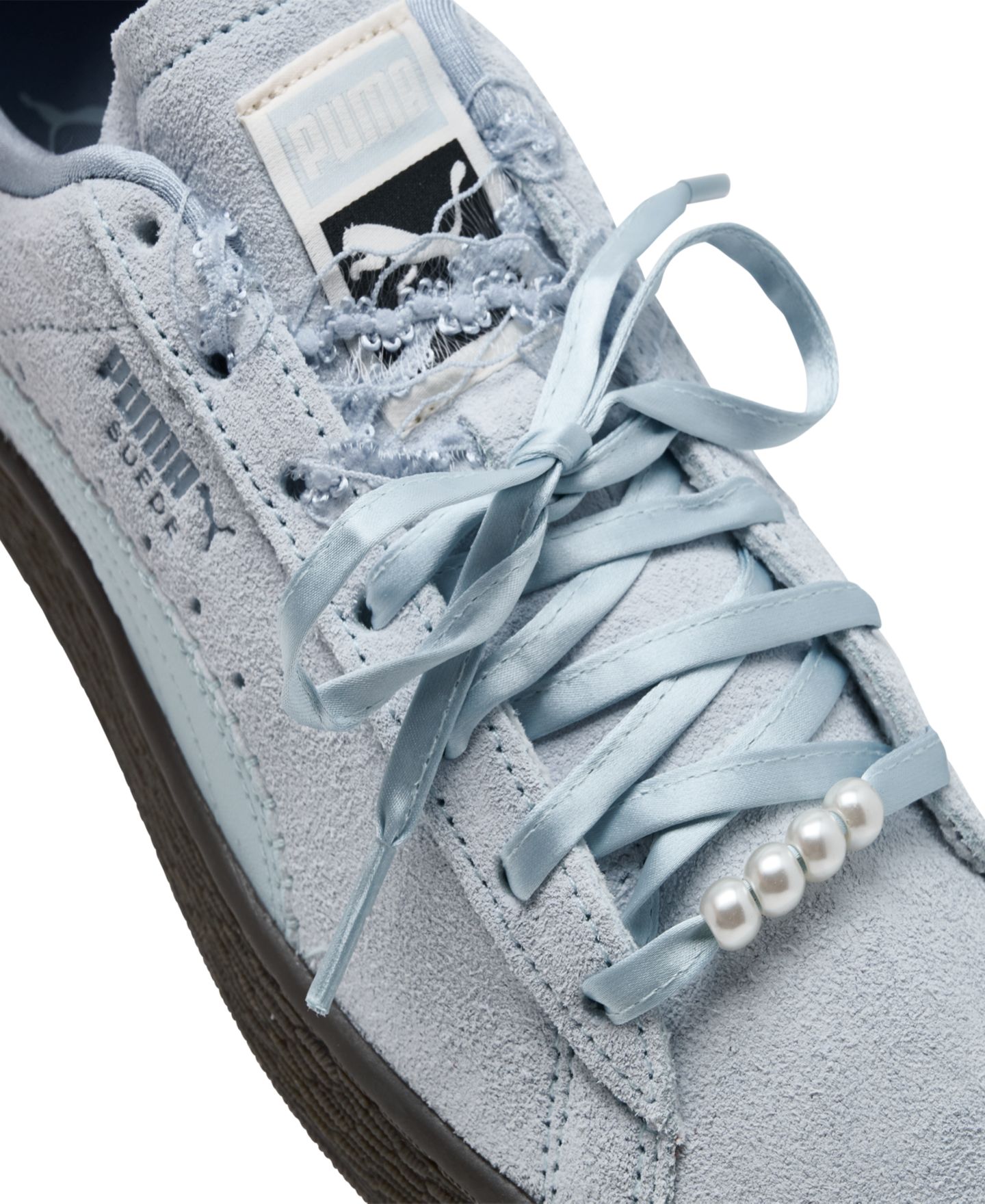 Женские кроссовки PUMA Suede Bloom Rhinestone-Embellished, цвет: Синий — фото 7