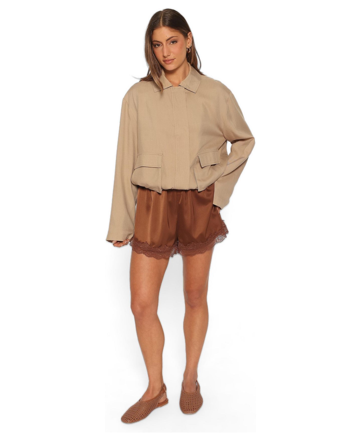Женская куртка Petal and Pup Julie Bubble-Hemline Long-Sleeve, цвет: Бежевый — фото 3