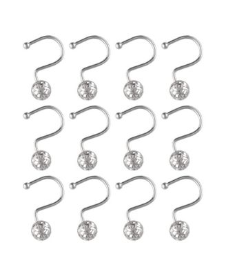 Rust-Resistant Metal Shower Curtain Hooks with Hollow Ball Design, Shower Hooks Hangers for Bathroom