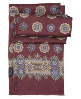 Silvestri Silk Double-Sided Medallion Motif Scarf