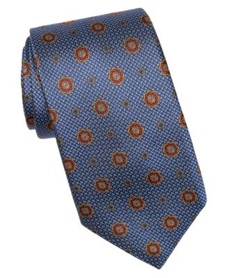 Men's Deruta Floral-Print Silk Jacquard Tie