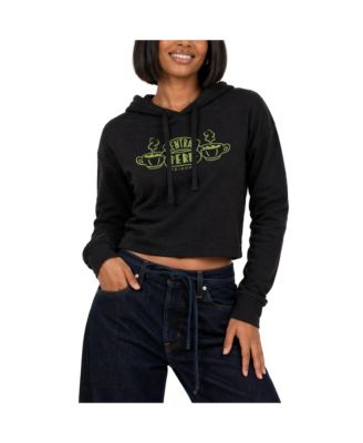 Women's Central Perk Ribbons Cropped Graphic Long-Sleeve Hoodie