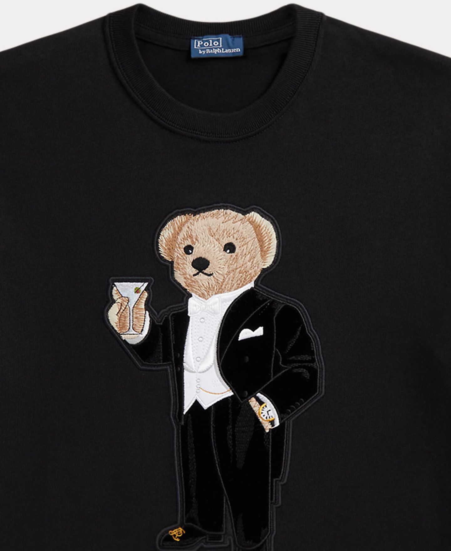 Женская футболка Polo Ralph Lauren Martini Polo Bear Cotton Jersey, цвет: Чёрный — фото 3