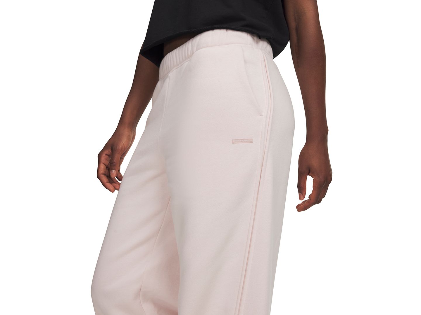 Женские брюки Under Armour Icon Sama Fleece Wide-Leg, цвет: Розовый — фото 3