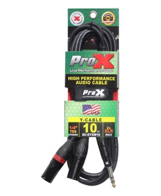 XC-SYXM10 1/4" TRS-M Stereo to Dual XLR3-M Y Cable, 10 ft.