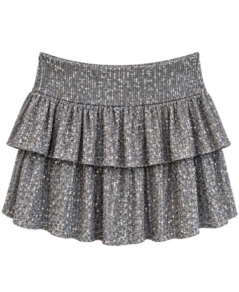 Юбка With Jules Sequin-Tiered для девочек, цвет: Серебряный