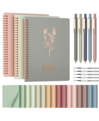 A5 Spiral Notebook Stationery Set With Gel Pens Refills Sticky Notes Gift Box