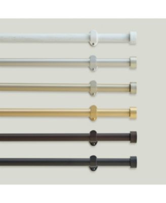 Serena 1-Inch Adjustable Decorative Single Curtain Rod with End Cap Finials