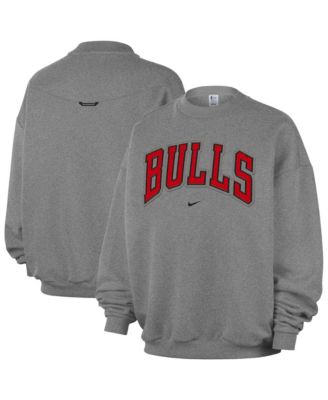Men's Dark Heather Gray Chicago Bulls Standard Issue Wordmark Fleece Therma-Fit Sweatshirt