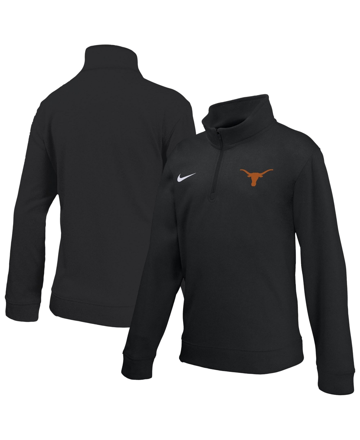 Nike Big Boys' and Girls' Black Texas Longhorns Therma-fit Quarter-Zip Pullover - Black