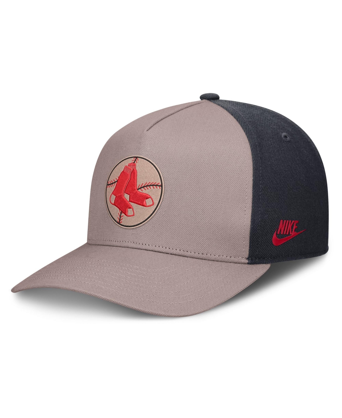 Nike Men's Light Brown/Navy Boston Red Sox Cooperstown Rise A-Frame Adjustable Hat - Light Brown, Navy