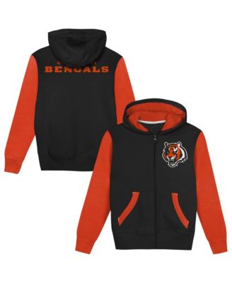 Preschool Black/Orange Cincinnati Bengals Stadium Color block Full-Zip Hoodie