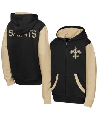 Big Boys' and Girls' Black New Orleans Saints Stadium Color block Full-Zip Hoodie