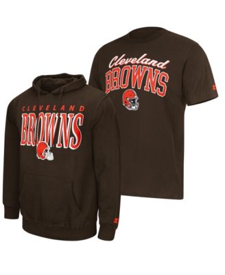Men's Brown Cleveland Browns Logo T-Shirt & Hoodie Set