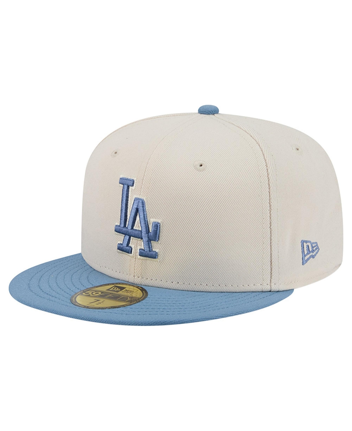 New Era Men's Cream/Light Blue Los Angeles Dodgers Color Pack 59FIFTY Fitted Hat - Cream, Light Blue