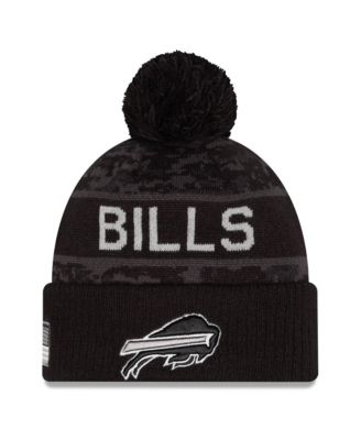 Men's Black Buffalo Bills 2026 Salute To Service Cuffed Knit with Pom Hat