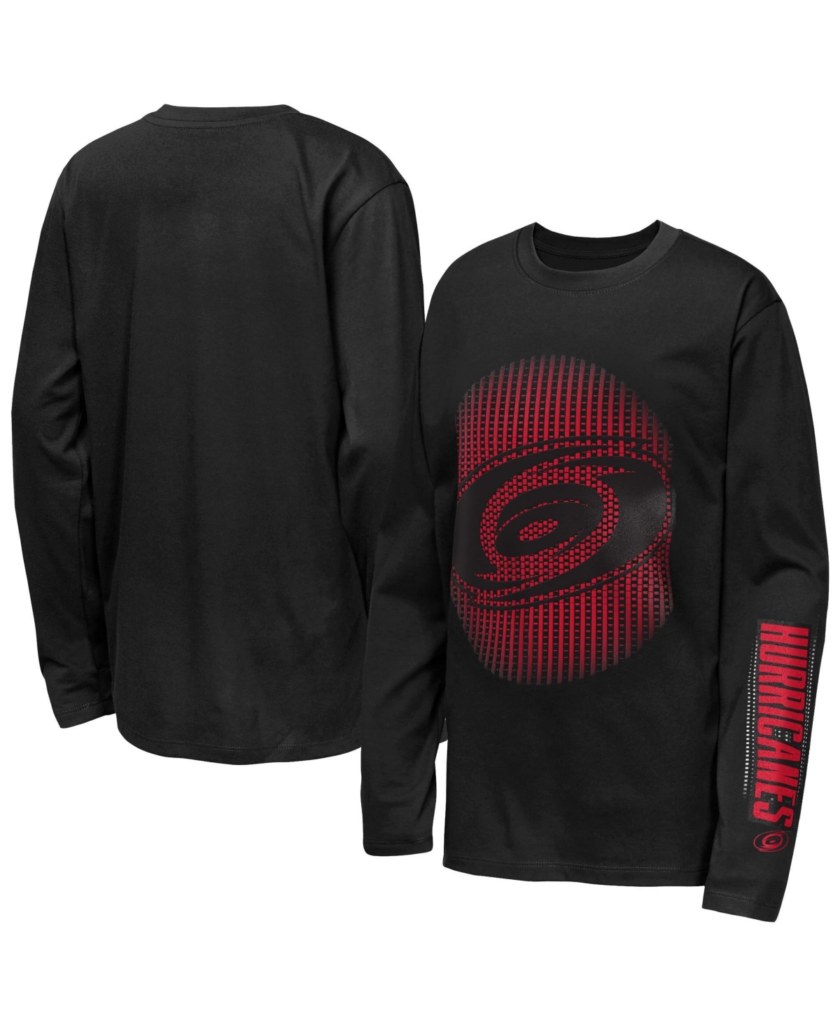 Outerstuff Big Boys' and Girls' Black Carolina Hurricanes Regroup Reset Long-Sleeve T-Shirt - Black
