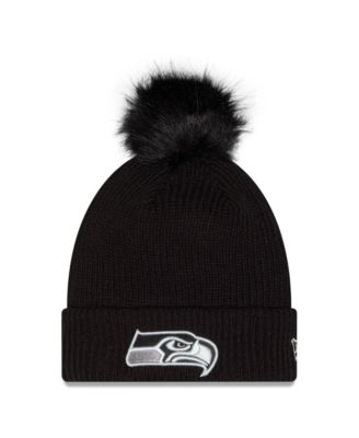 Women's Black Seattle Seahawks 2026 Salute To Service Cuffed Knit with pom Hat