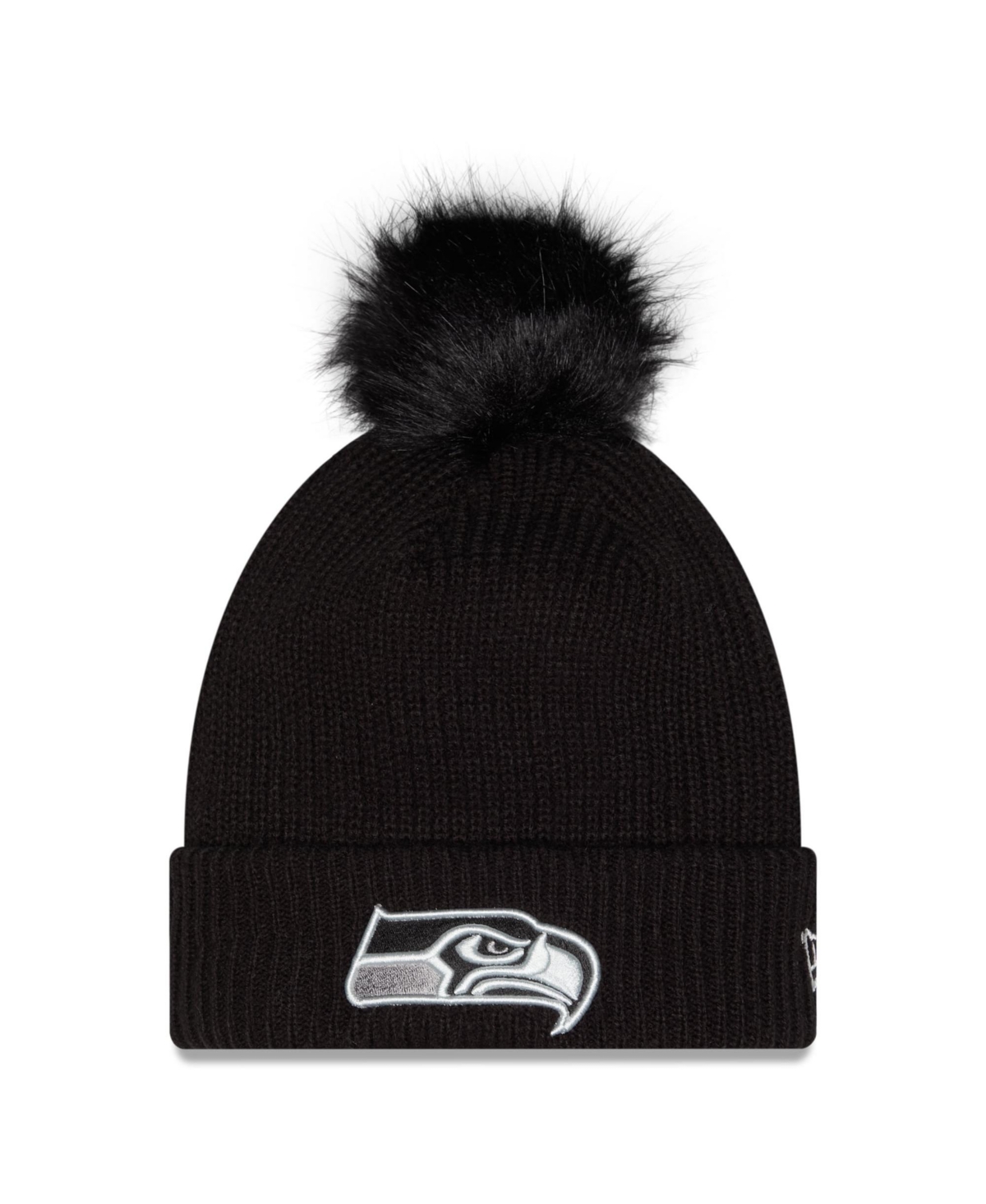 New Era Women's Black Seattle Seahawks 2026 Salute To Service Cuffed Knit with pom Hat - Black