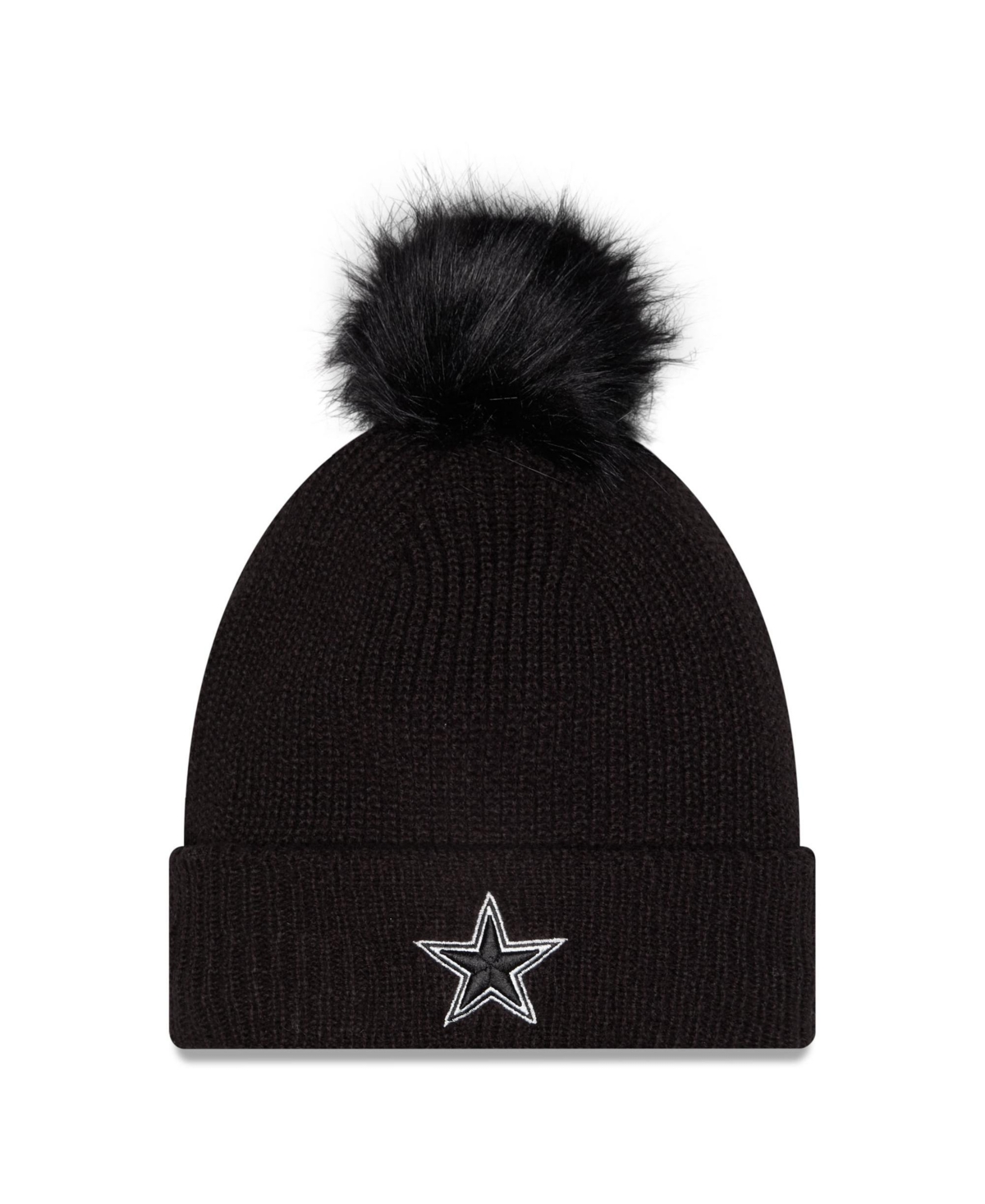 New Era Women's Black Dallas Cowboys 2026 Salute To Service Cuffed Knit with Pom Hat - Black