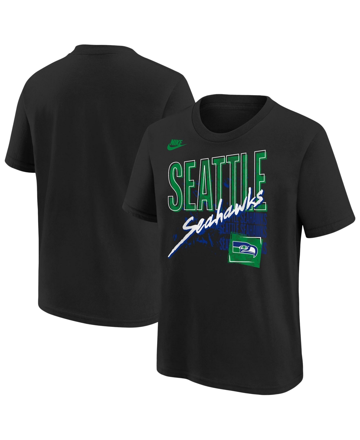 Nike Big Boys' and Girls' Black Seattle Seahawks Vintage T-Shirt - Black
