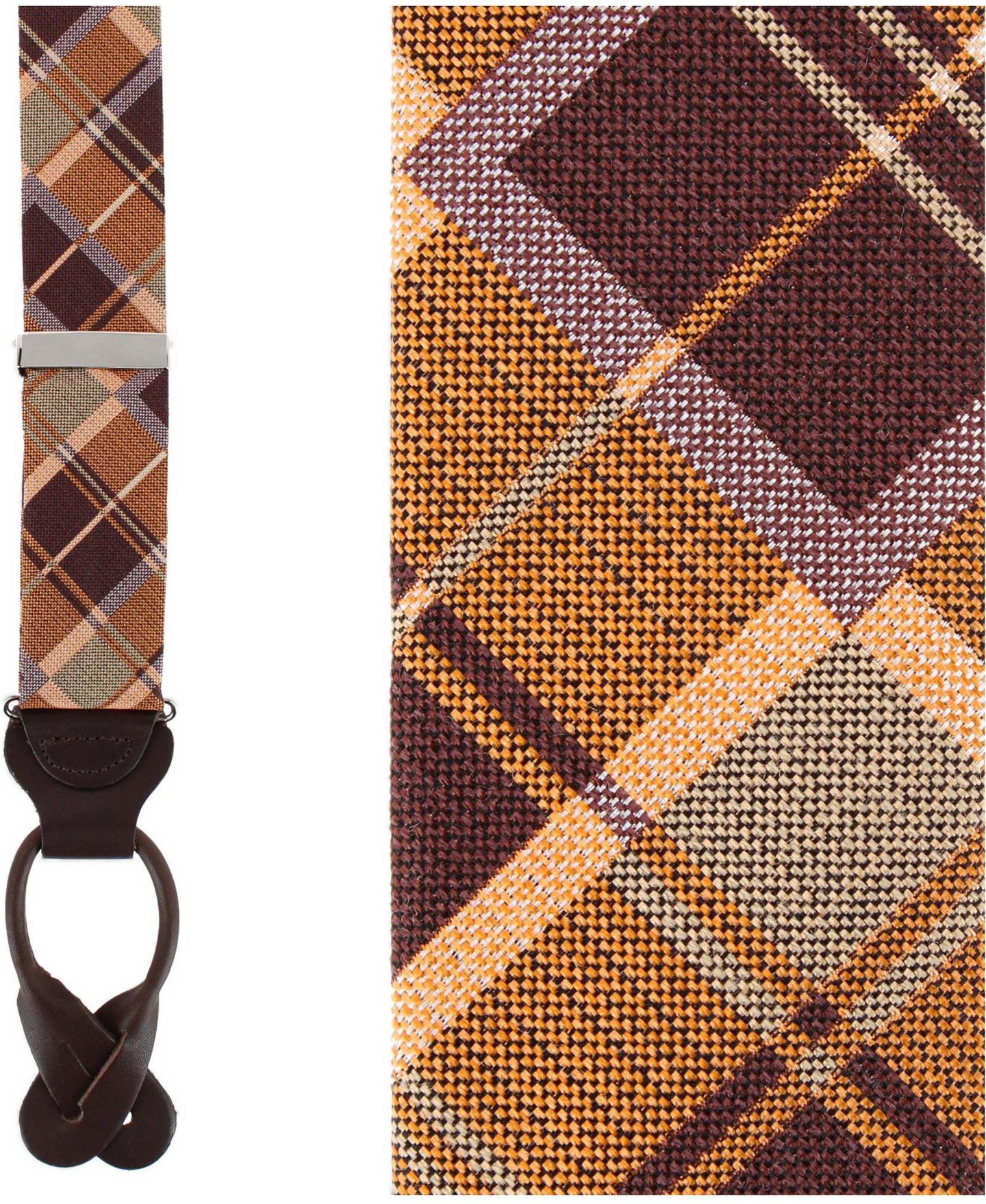 Мужские подтяжки TRAFALGAR Golden Days Wool-Blend Plaid Button-End Suspenders, цвет: Multiple — фото 2