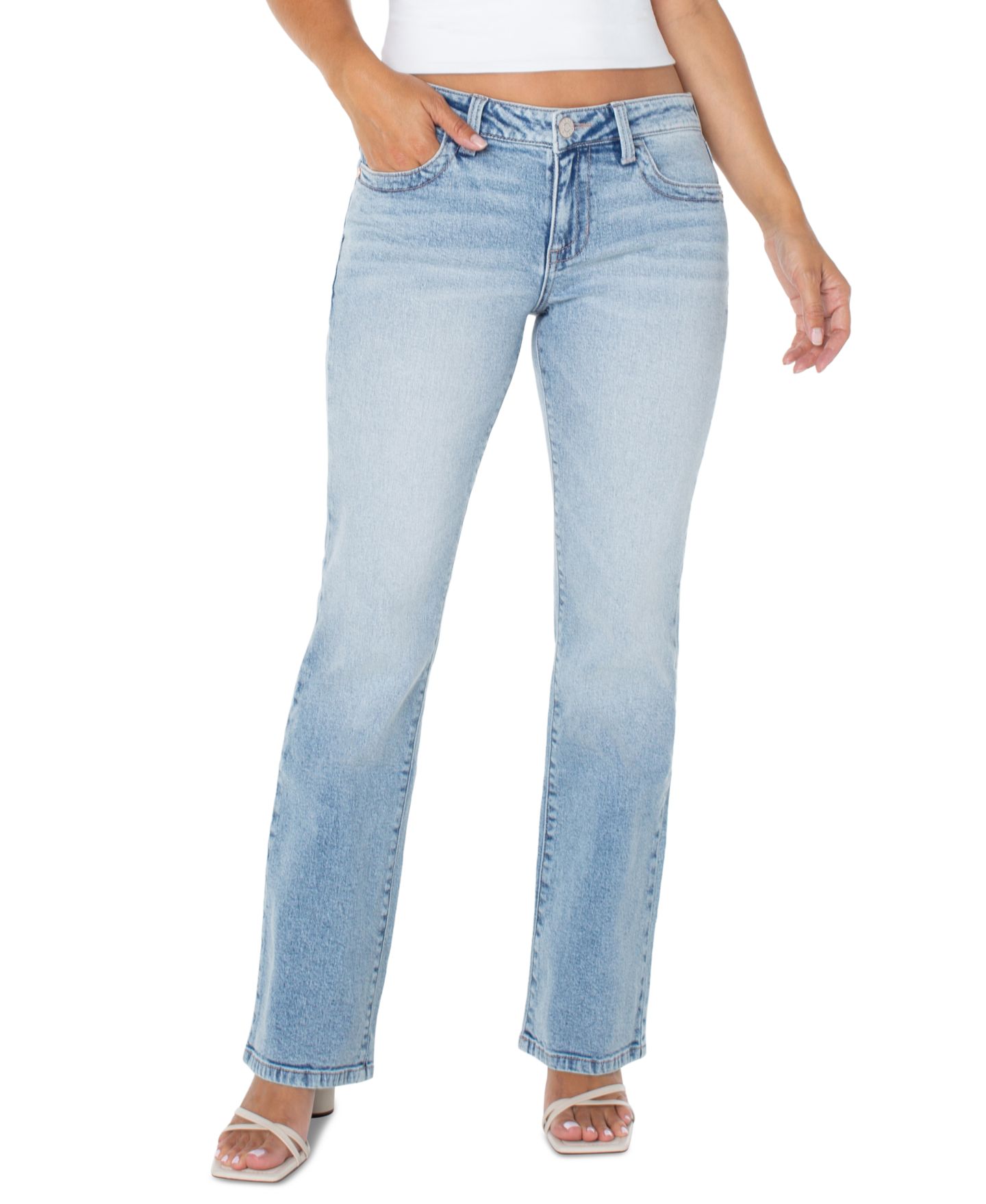Женские джинсы Celebrity Pink Juniors' Low-Rise Retro Bootcut, цвет: Borrego — фото 13