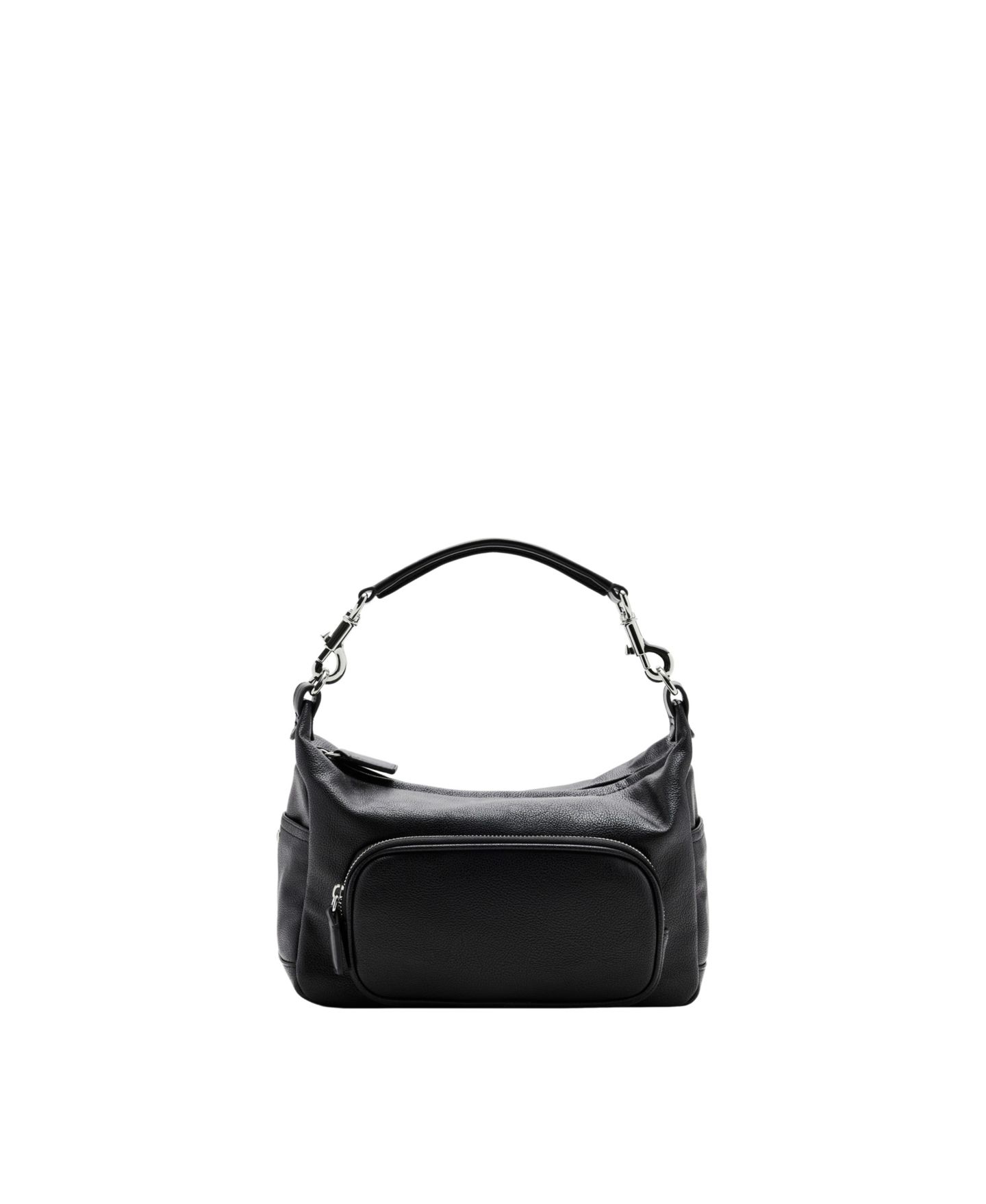 Женская сумка Mango Pipo Faux Leather Pocket Top-Handle Shoulder, цвет: Чёрный — фото 6