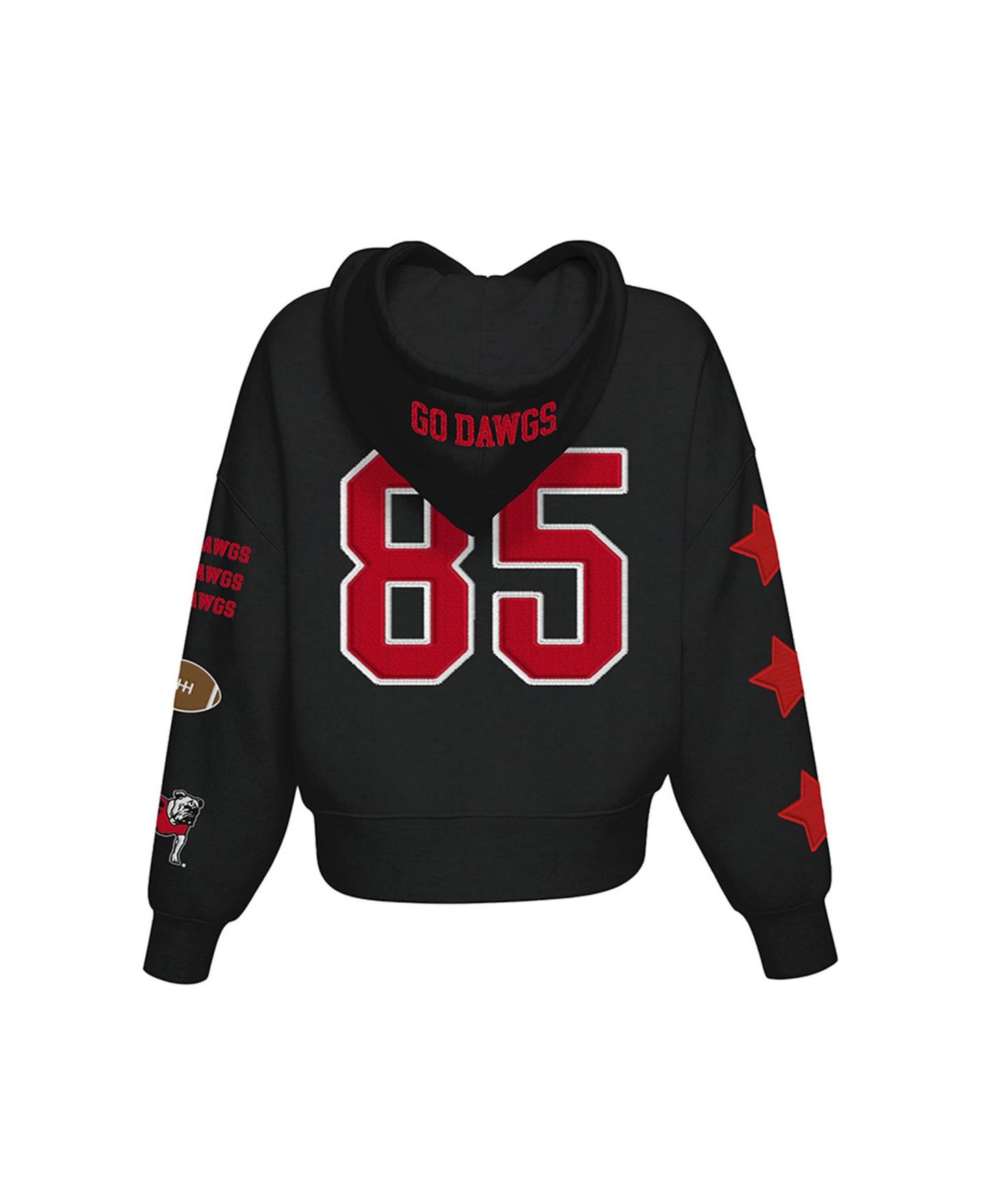Женское худи Hype And Vice Black Georgia Bulldogs Cropped Spirit — фото 2