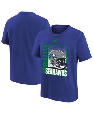 Big Boys' and Girls' Royal Seattle Seahawks Helmet T-Shirt