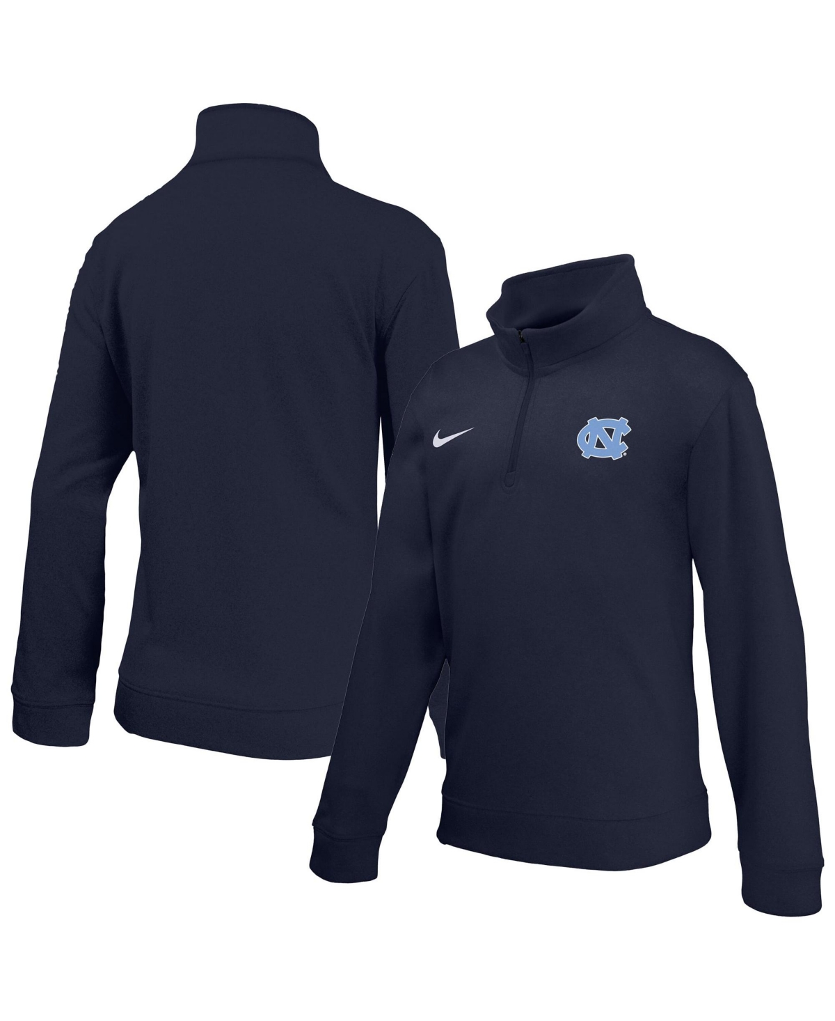 Nike Big Boys' and Girls' Navy North Carolina Tar Heels Therma-fit Quarter-Zip Pullover - Navy