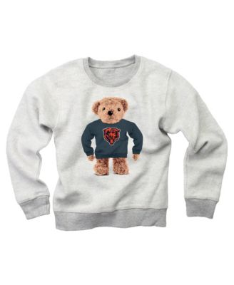 Big Boys' and Girls' Gray Chicago Bears Reverse Fleece Teddy Bear Sweatshirt
