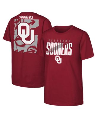 Big Boys' and Girls' Crimson Oklahoma Sooners Cut Through T-Shirt
