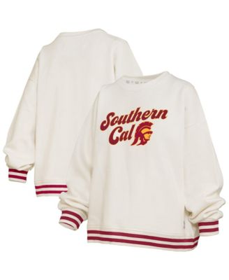 Women's Cream USC Trojans Bonanza Chenille Ribbed Sweatshirt