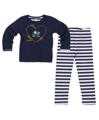 Girls Toddler Navy Notre Dame Fighting Irish Long-Sleeves Top and Pants, 2-Piece Set