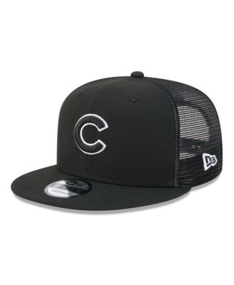 Men's Black Chicago Cubs 9FIFTY Adjustable Trucker Hat