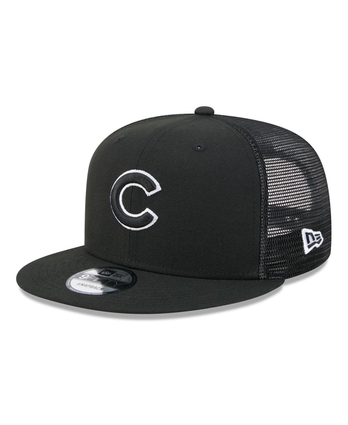 New Era Men's Black Chicago Cubs 9FIFTY Adjustable Trucker Hat - Black
