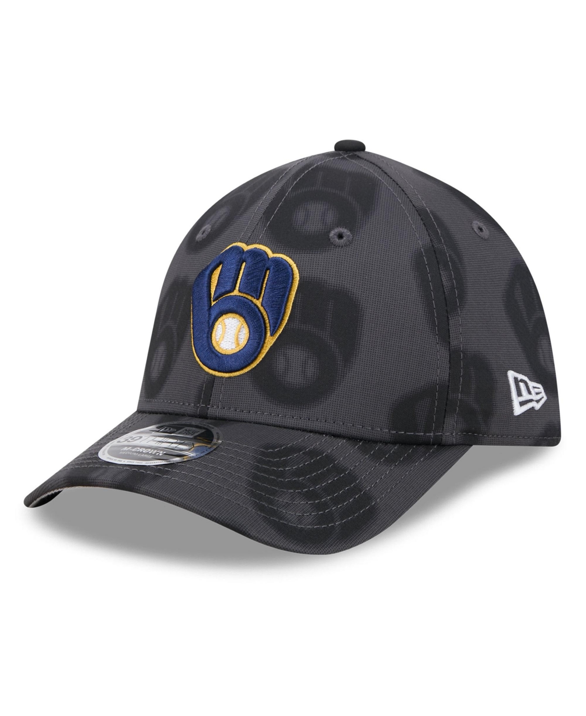 New Era Men's Gray Milwaukee Brewers Halftone 39THIRTY Flex Hat - Gray