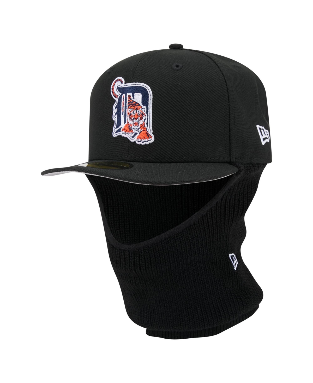 New Era Men's Black Detroit Tigers Ski Mask 59FIFTY Fitted Hat - Black